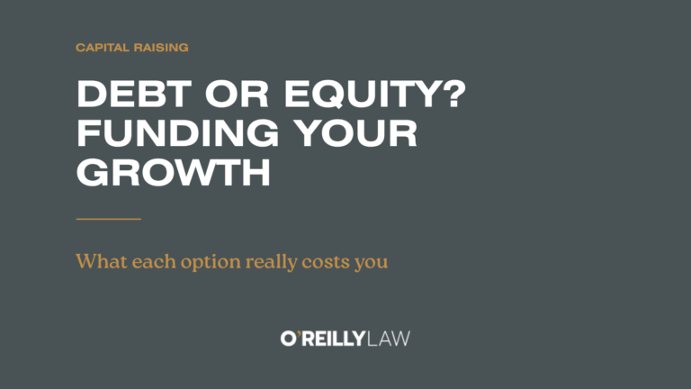O'Reilly Law: Debt or equity? Funding your growth