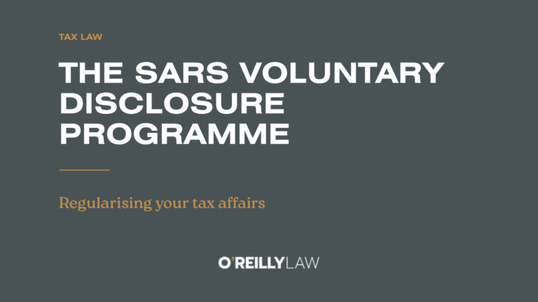 O'Reilly Law: The SARS Voluntary Disclosure Programme
